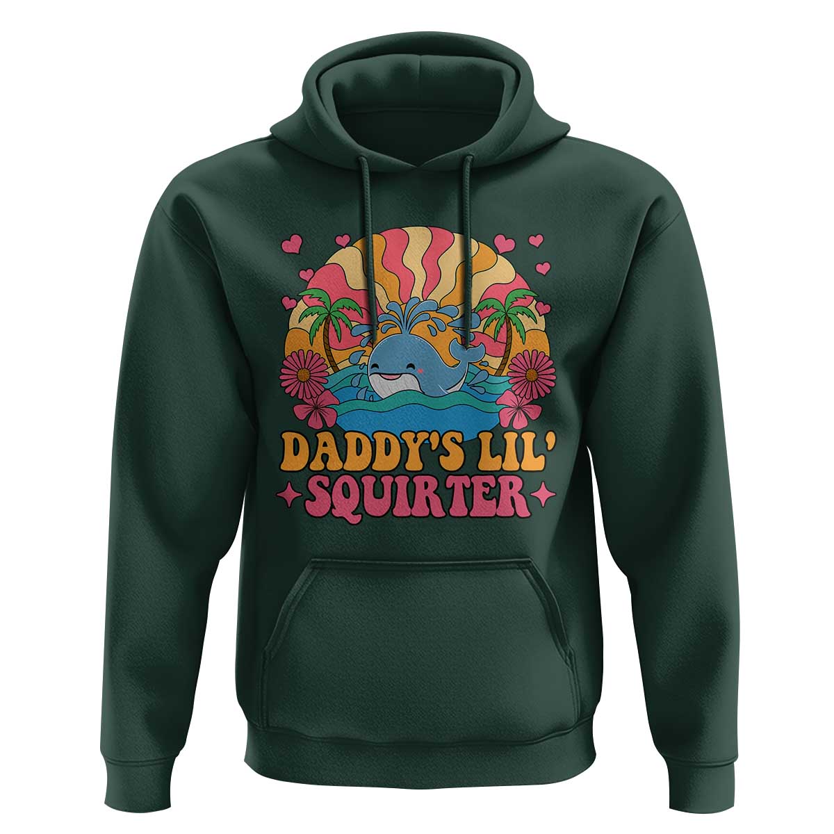 Funny Daddys Lil Squirter Hoodie Inappropriate Adult Humor Squirting Whale - Wonder Print Shop