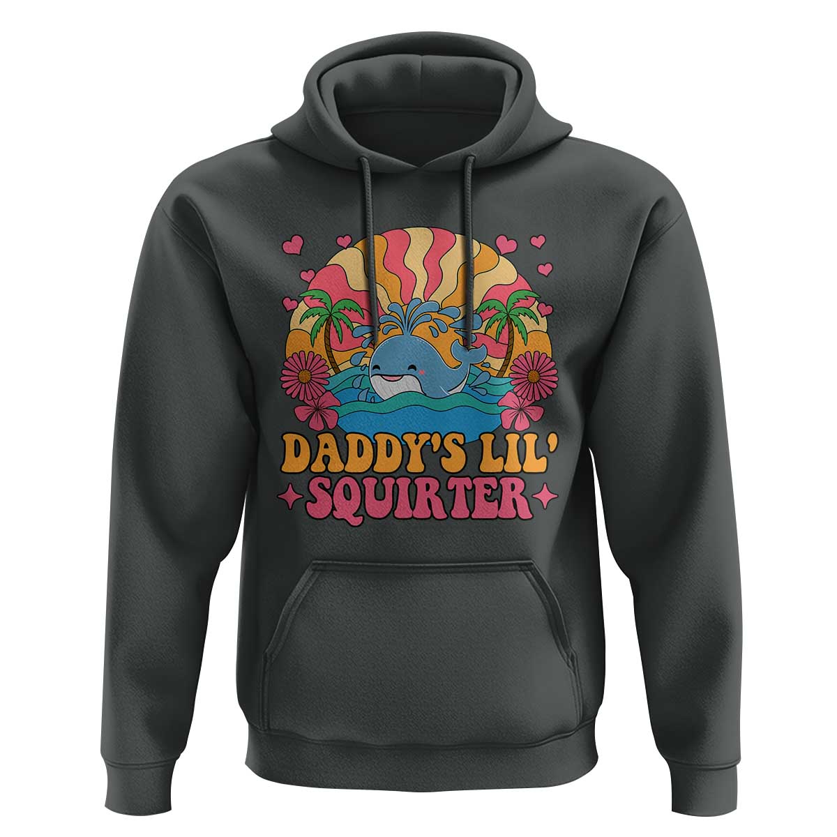 Funny Daddys Lil Squirter Hoodie Inappropriate Adult Humor Squirting Whale - Wonder Print Shop
