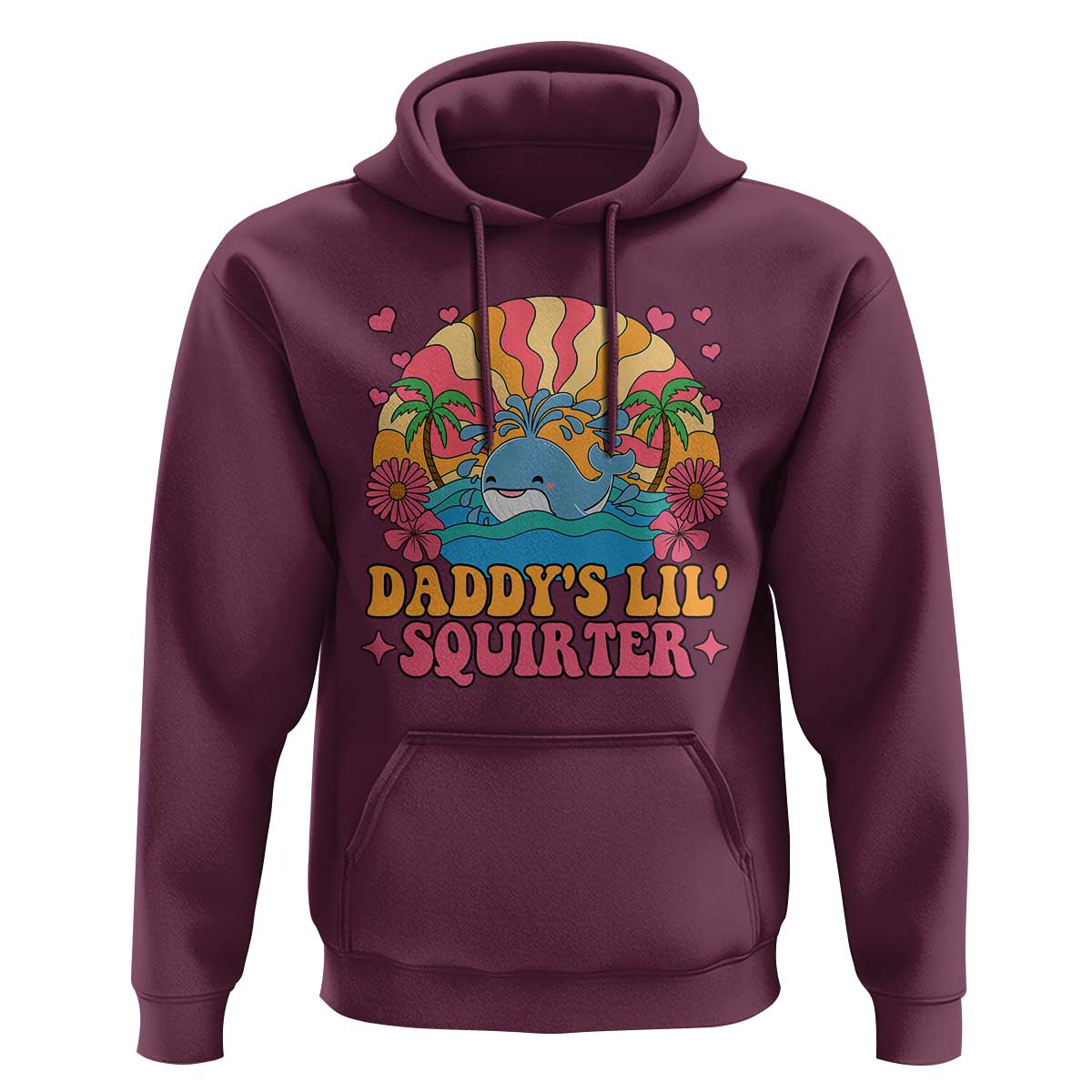 Funny Daddys Lil Squirter Hoodie Inappropriate Adult Humor Squirting Whale - Wonder Print Shop