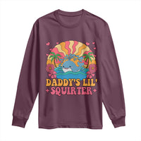 Funny Daddys Lil Squirter Long Sleeve Shirt Inappropriate Adult Humor Squirting Whale - Wonder Print Shop
