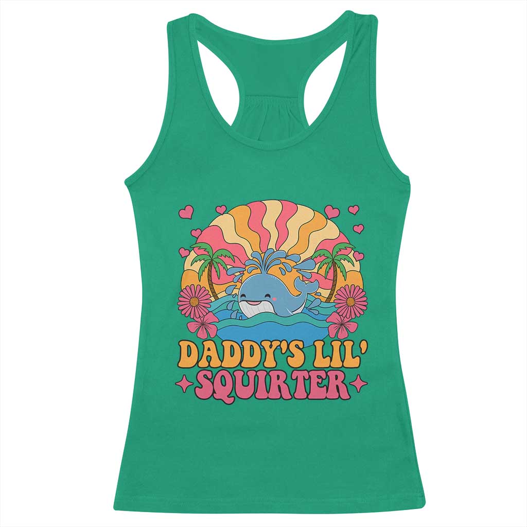 Funny Daddys Lil Squirter Racerback Tank Top Inappropriate Adult Humor Squirting Whale - Wonder Print Shop