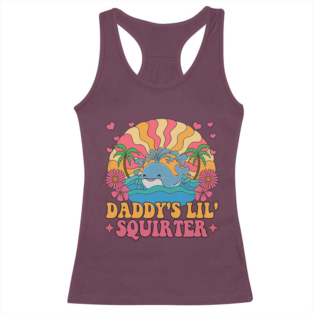 Funny Daddys Lil Squirter Racerback Tank Top Inappropriate Adult Humor Squirting Whale - Wonder Print Shop