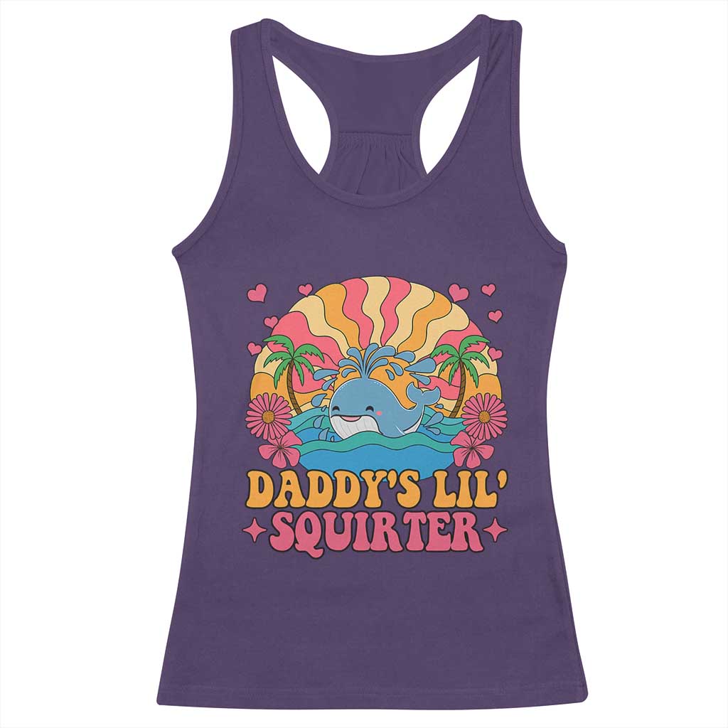 Funny Daddys Lil Squirter Racerback Tank Top Inappropriate Adult Humor Squirting Whale - Wonder Print Shop