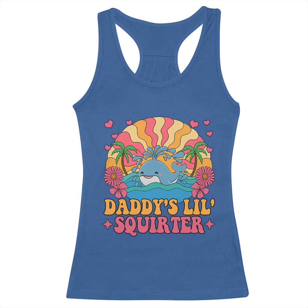 Funny Daddys Lil Squirter Racerback Tank Top Inappropriate Adult Humor Squirting Whale - Wonder Print Shop