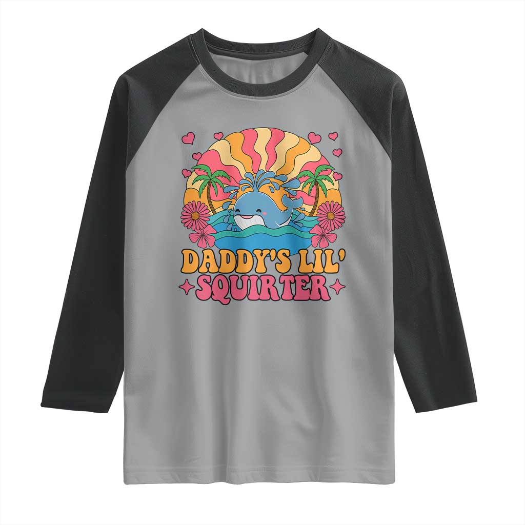 Funny Daddys Lil Squirter Raglan Shirt Inappropriate Adult Humor Squirting Whale - Wonder Print Shop