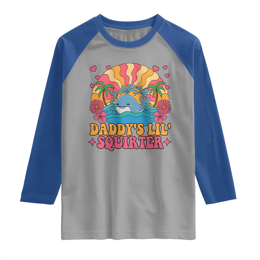 Funny Daddys Lil Squirter Raglan Shirt Inappropriate Adult Humor Squirting Whale - Wonder Print Shop