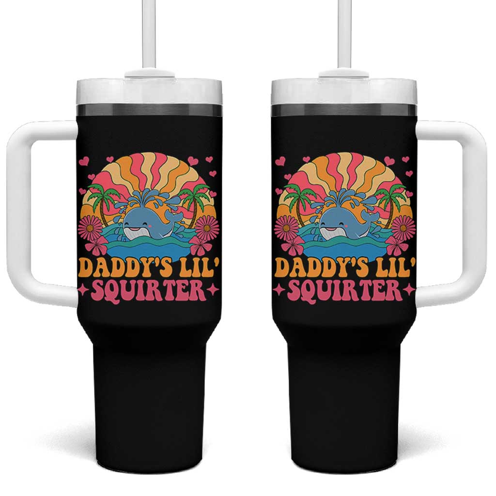 Funny Daddys Lil Squirter Tumbler With Handle Inappropriate Adult Humor Squirting Whale - Wonder Print Shop