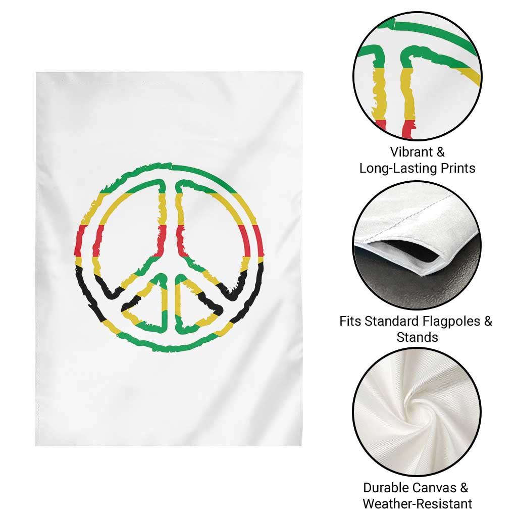 Rasta Jamaican Flag Peace Symbol Reggae Garden Flag - Wonder Print Shop