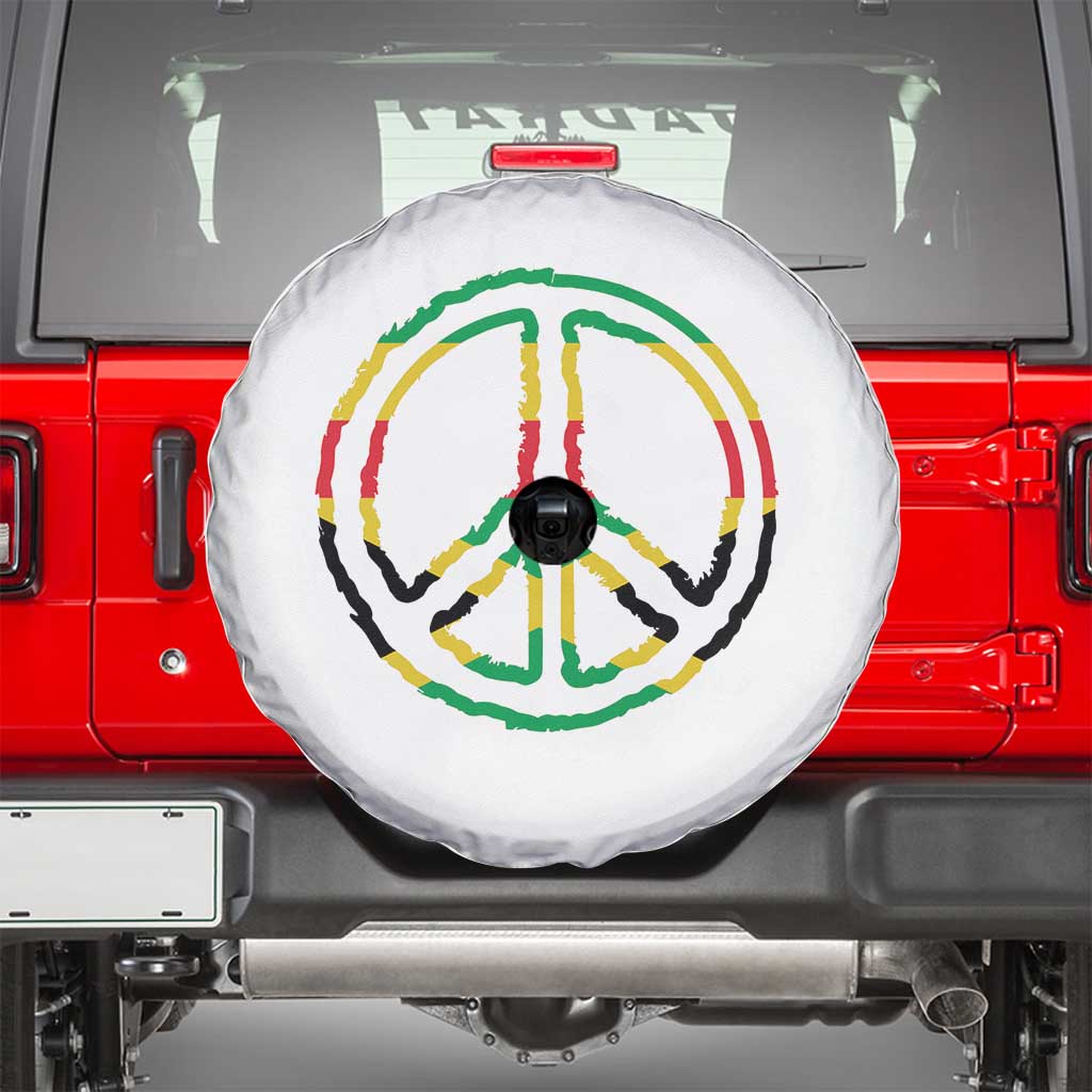 Rasta Jamaican Flag Peace Symbol Reggae Spare Tire Cover - Wonder Print Shop