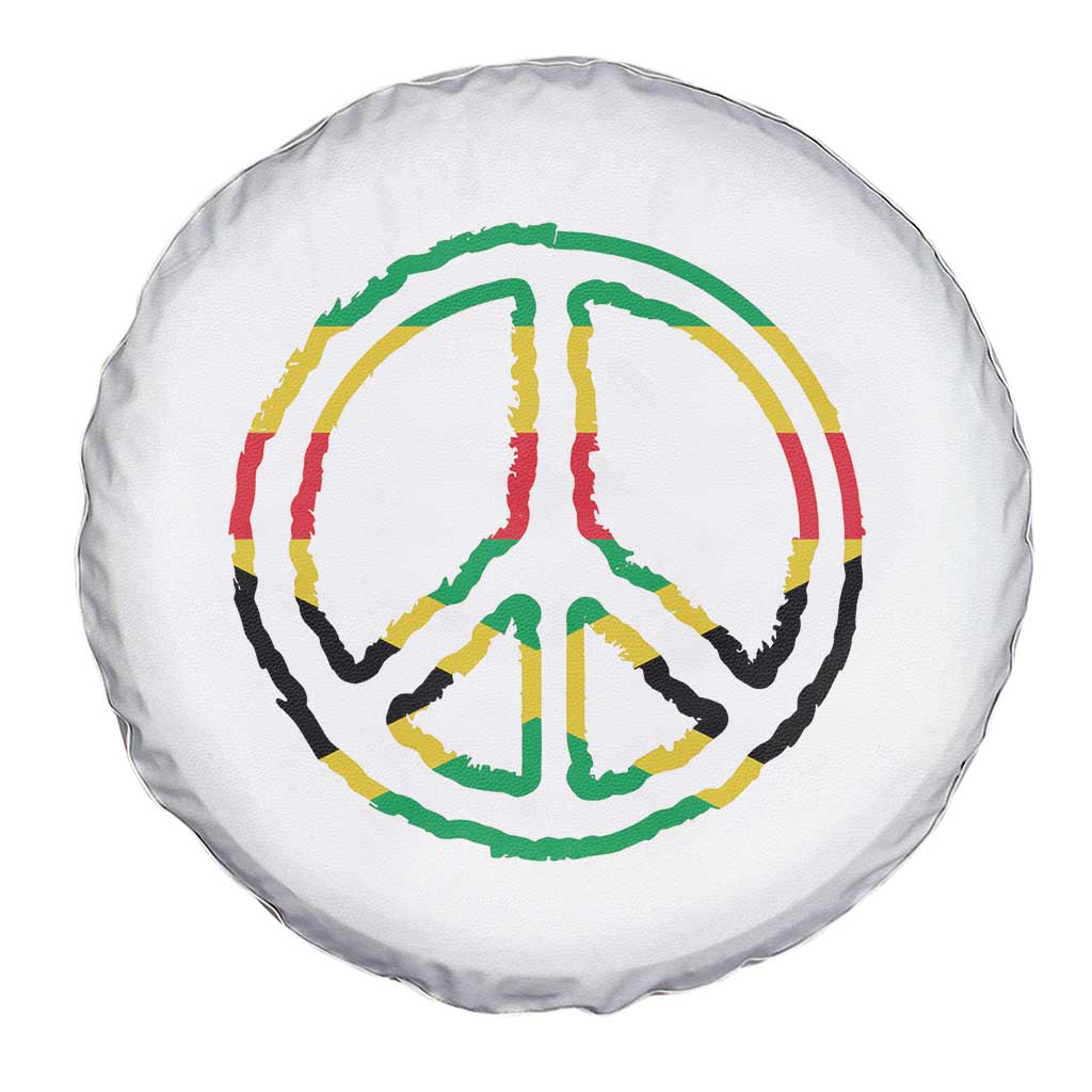 Rasta Jamaican Flag Peace Symbol Reggae Spare Tire Cover - Wonder Print Shop
