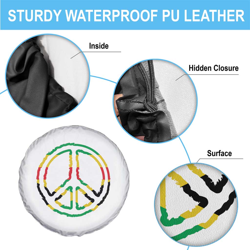 Rasta Jamaican Flag Peace Symbol Reggae Spare Tire Cover - Wonder Print Shop