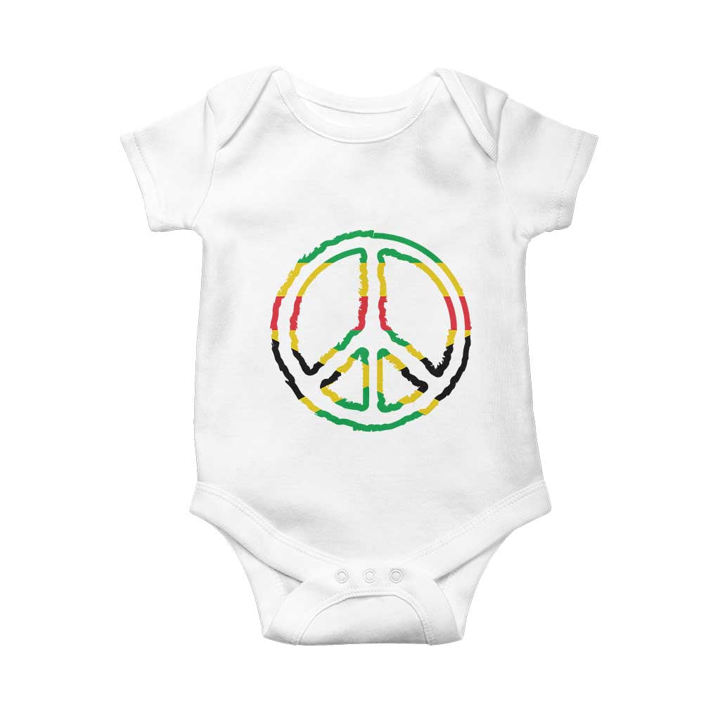 Rasta Jamaican Flag Peace Symbol Reggae Baby Onesie - Wonder Print Shop