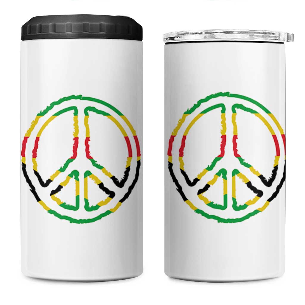 Rasta Jamaican Flag Peace Symbol Reggae 4 in 1 Can Cooler Tumbler - Wonder Print Shop