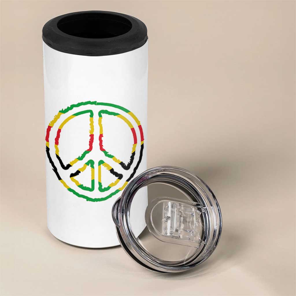 Rasta Jamaican Flag Peace Symbol Reggae 4 in 1 Can Cooler Tumbler - Wonder Print Shop