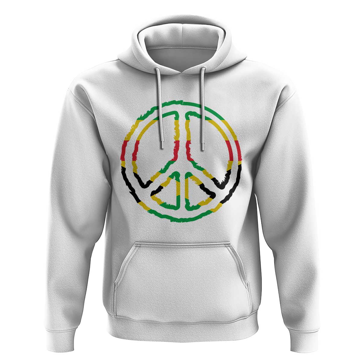 Rasta Jamaican Flag Peace Symbol Reggae Hoodie - Wonder Print Shop
