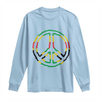 Rasta Jamaican Flag Peace Symbol Reggae Long Sleeve Shirt - Wonder Print Shop