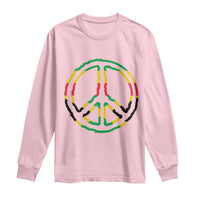 Rasta Jamaican Flag Peace Symbol Reggae Long Sleeve Shirt - Wonder Print Shop