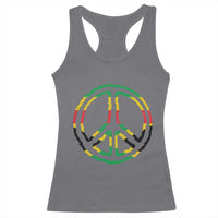 Rasta Jamaican Flag Peace Symbol Reggae Racerback Tank Top - Wonder Print Shop
