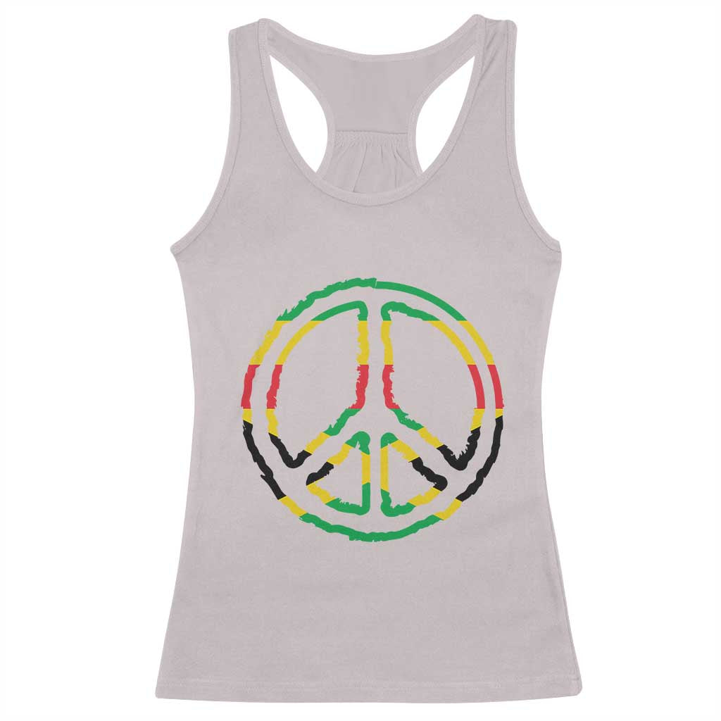 Rasta Jamaican Flag Peace Symbol Reggae Racerback Tank Top - Wonder Print Shop