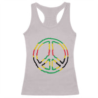 Rasta Jamaican Flag Peace Symbol Reggae Racerback Tank Top - Wonder Print Shop