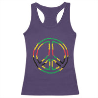Rasta Jamaican Flag Peace Symbol Reggae Racerback Tank Top - Wonder Print Shop