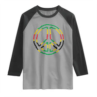 Rasta Jamaican Flag Peace Symbol Reggae Raglan Shirt - Wonder Print Shop