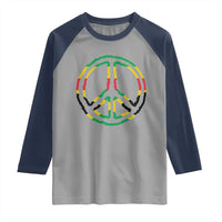 Rasta Jamaican Flag Peace Symbol Reggae Raglan Shirt - Wonder Print Shop