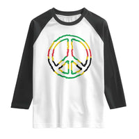 Rasta Jamaican Flag Peace Symbol Reggae Raglan Shirt - Wonder Print Shop