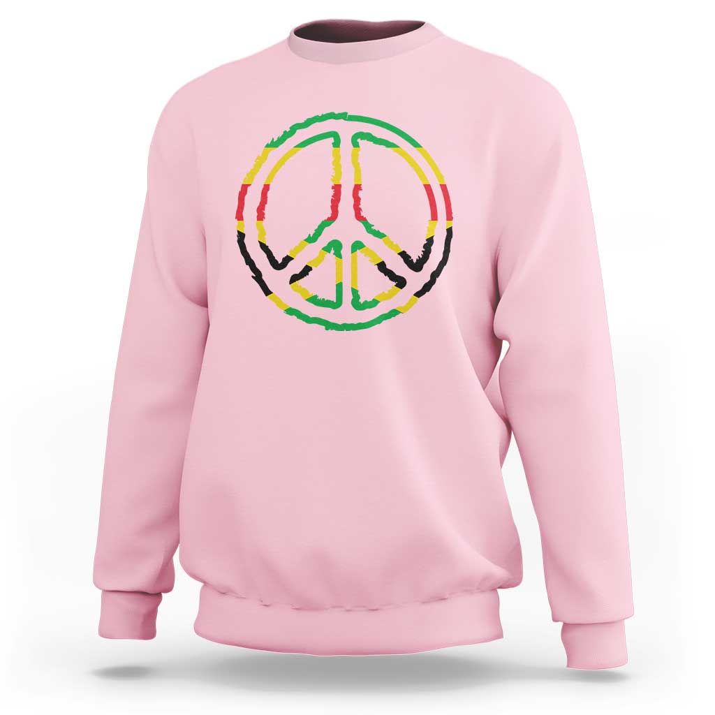 Rasta Jamaican Flag Peace Symbol Reggae Sweatshirt - Wonder Print Shop