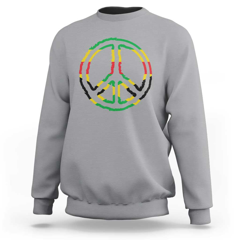 Rasta Jamaican Flag Peace Symbol Reggae Sweatshirt - Wonder Print Shop