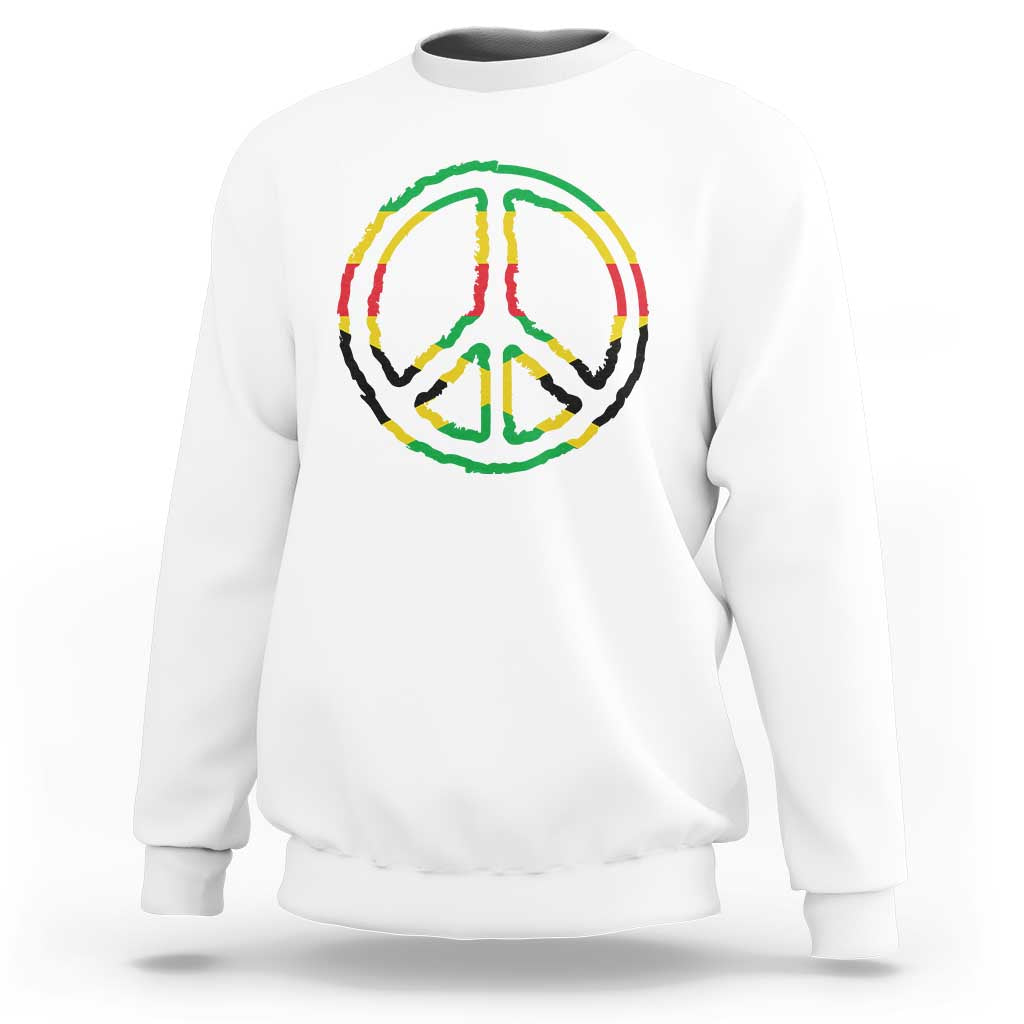 Rasta Jamaican Flag Peace Symbol Reggae Sweatshirt - Wonder Print Shop