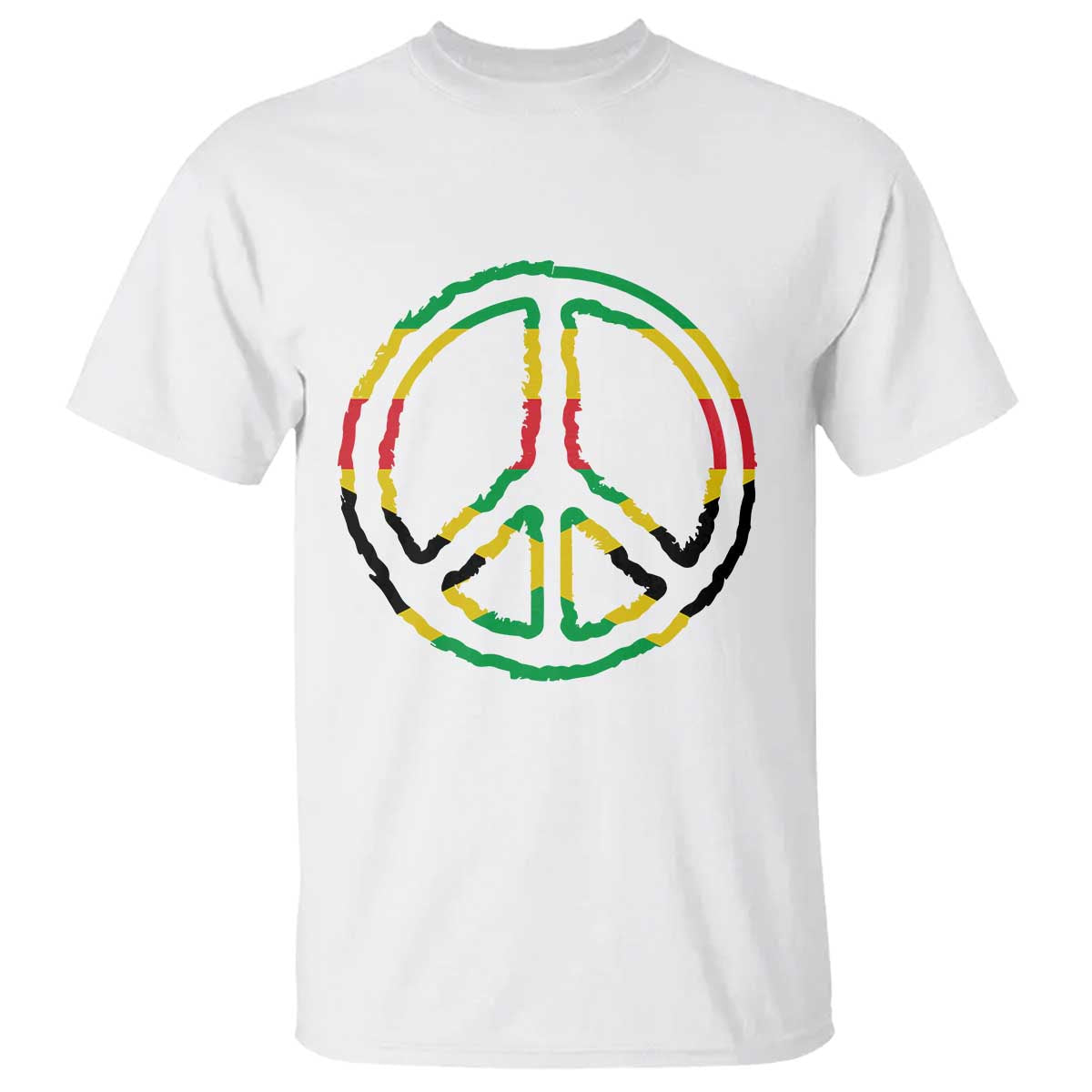 Rasta Jamaican Flag Peace Symbol Reggae T Shirt - Wonder Print Shop