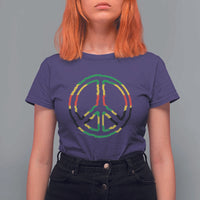 Rasta Jamaican Flag Peace Symbol Reggae T Shirt For Women - Wonder Print Shop