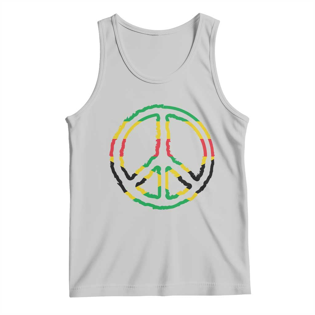 Rasta Jamaican Flag Peace Symbol Reggae Tank Top - Wonder Print Shop