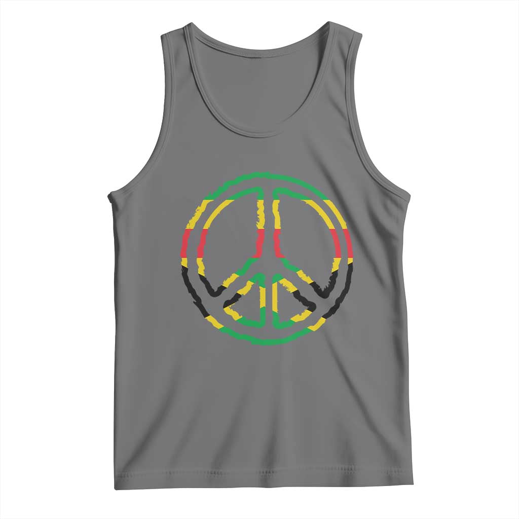 Rasta Jamaican Flag Peace Symbol Reggae Tank Top - Wonder Print Shop
