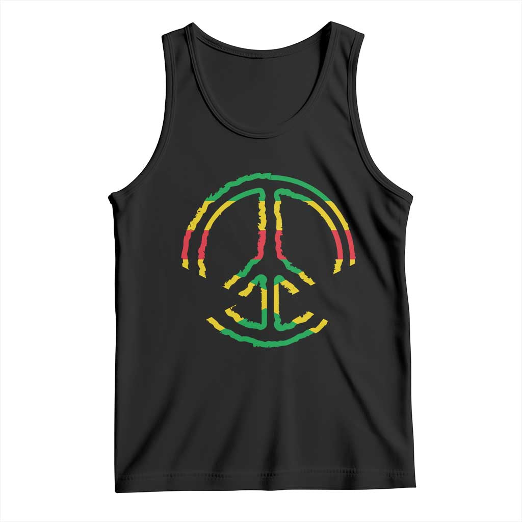 Rasta Jamaican Flag Peace Symbol Reggae Tank Top - Wonder Print Shop