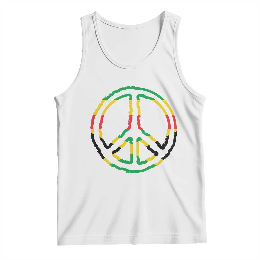 Rasta Jamaican Flag Peace Symbol Reggae Tank Top - Wonder Print Shop