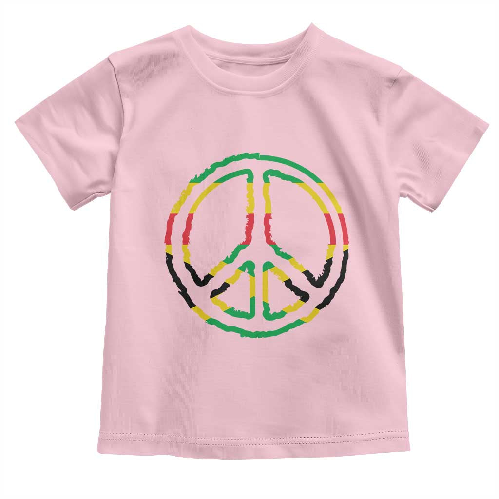 Rasta Jamaican Flag Peace Symbol Reggae Toddler T Shirt - Wonder Print Shop