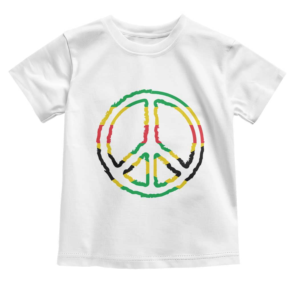 Rasta Jamaican Flag Peace Symbol Reggae Toddler T Shirt - Wonder Print Shop
