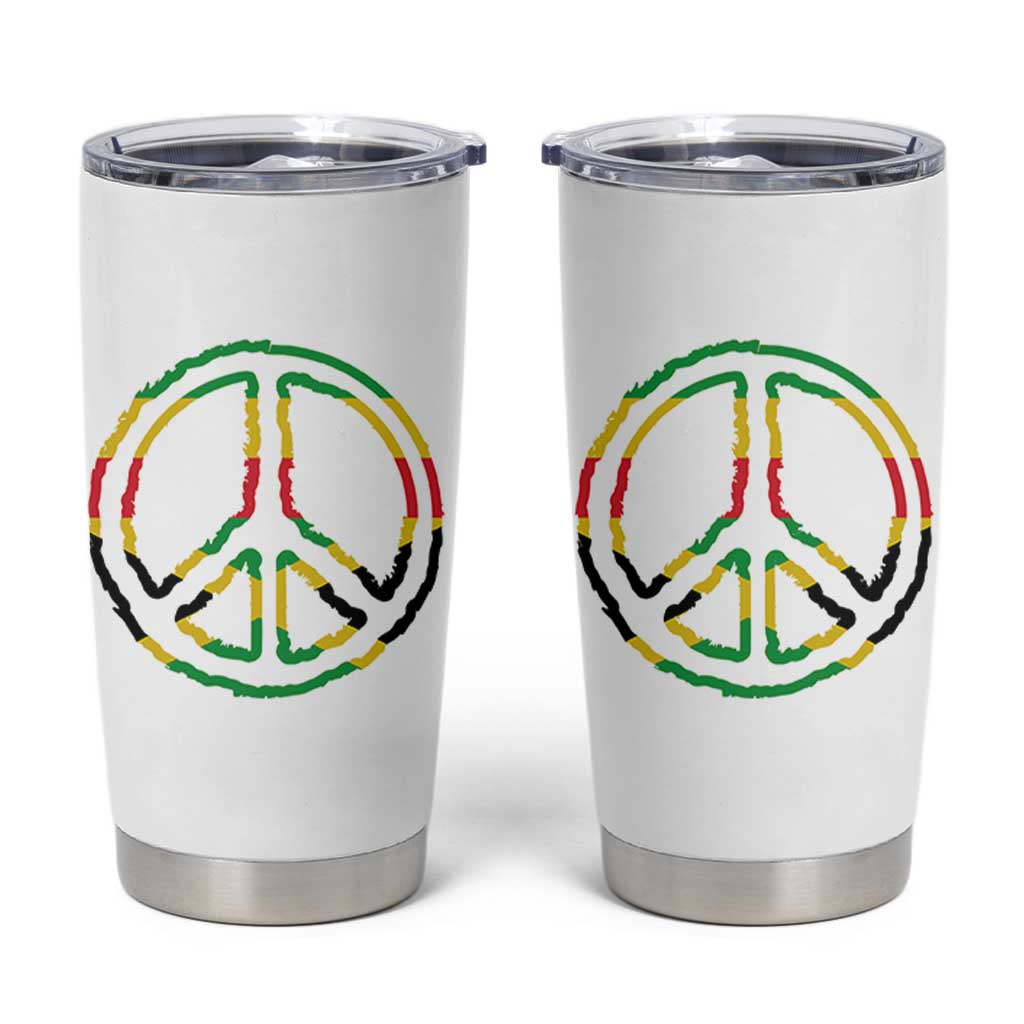 Rasta Jamaican Flag Peace Symbol Reggae Tumbler Cup - Wonder Print Shop