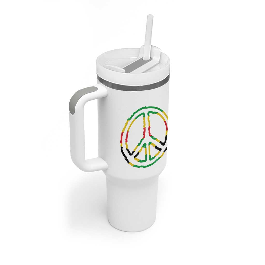 Rasta Jamaican Flag Peace Symbol Reggae Tumbler With Handle - Wonder Print Shop