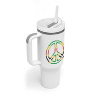 Rasta Jamaican Flag Peace Symbol Reggae Tumbler With Handle - Wonder Print Shop