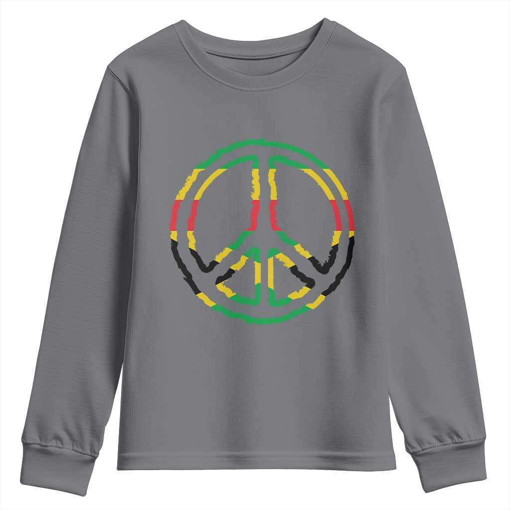 Rasta Jamaican Flag Peace Symbol Reggae Youth Sweatshirt - Wonder Print Shop