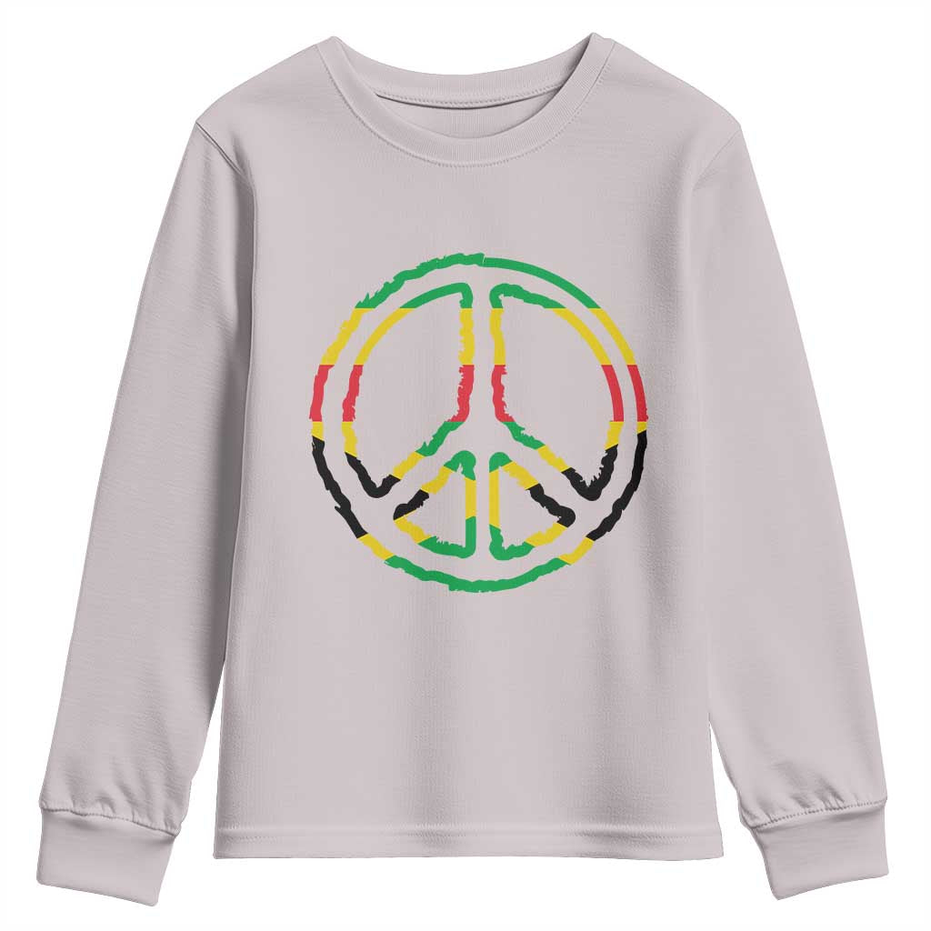 Rasta Jamaican Flag Peace Symbol Reggae Youth Sweatshirt - Wonder Print Shop