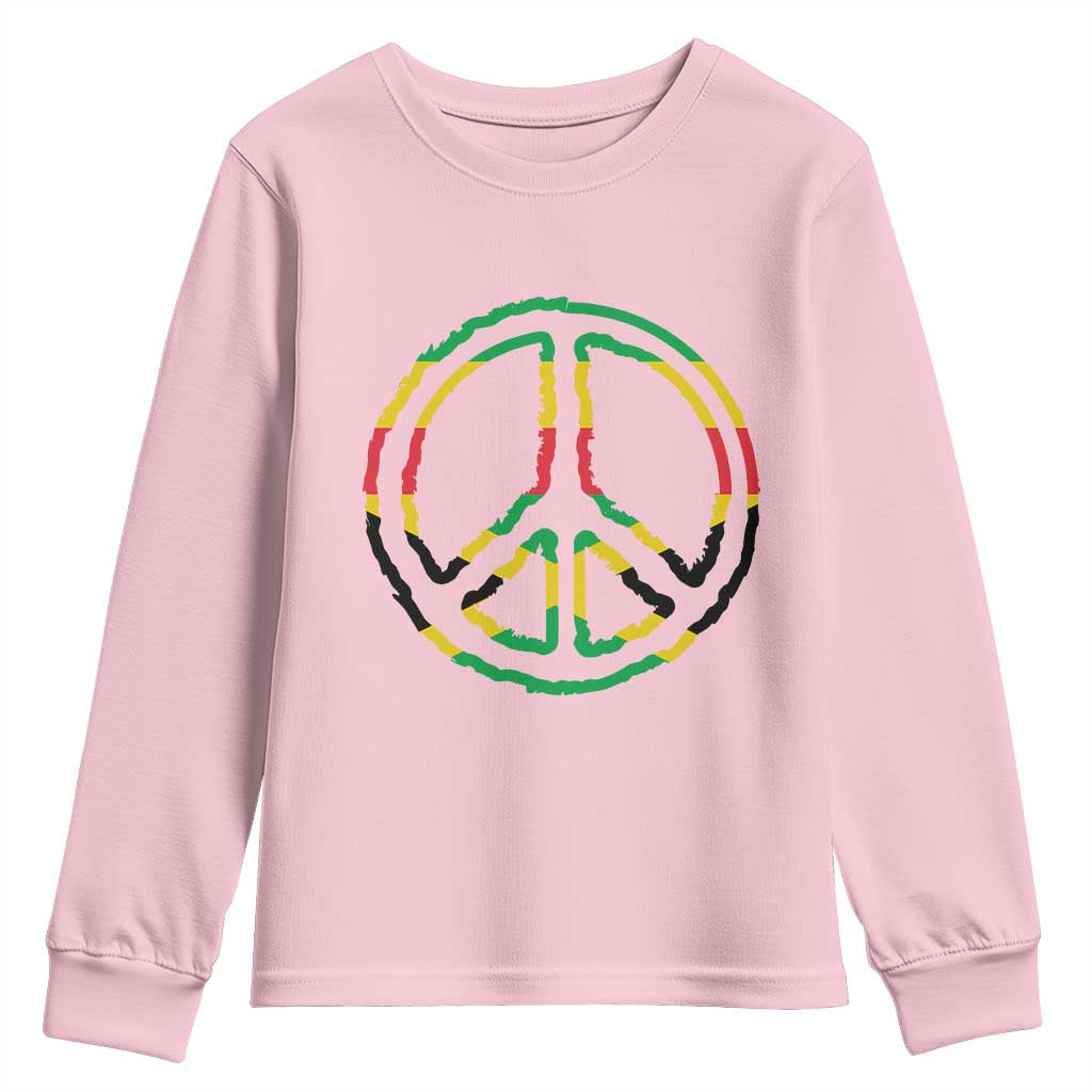 Rasta Jamaican Flag Peace Symbol Reggae Youth Sweatshirt - Wonder Print Shop