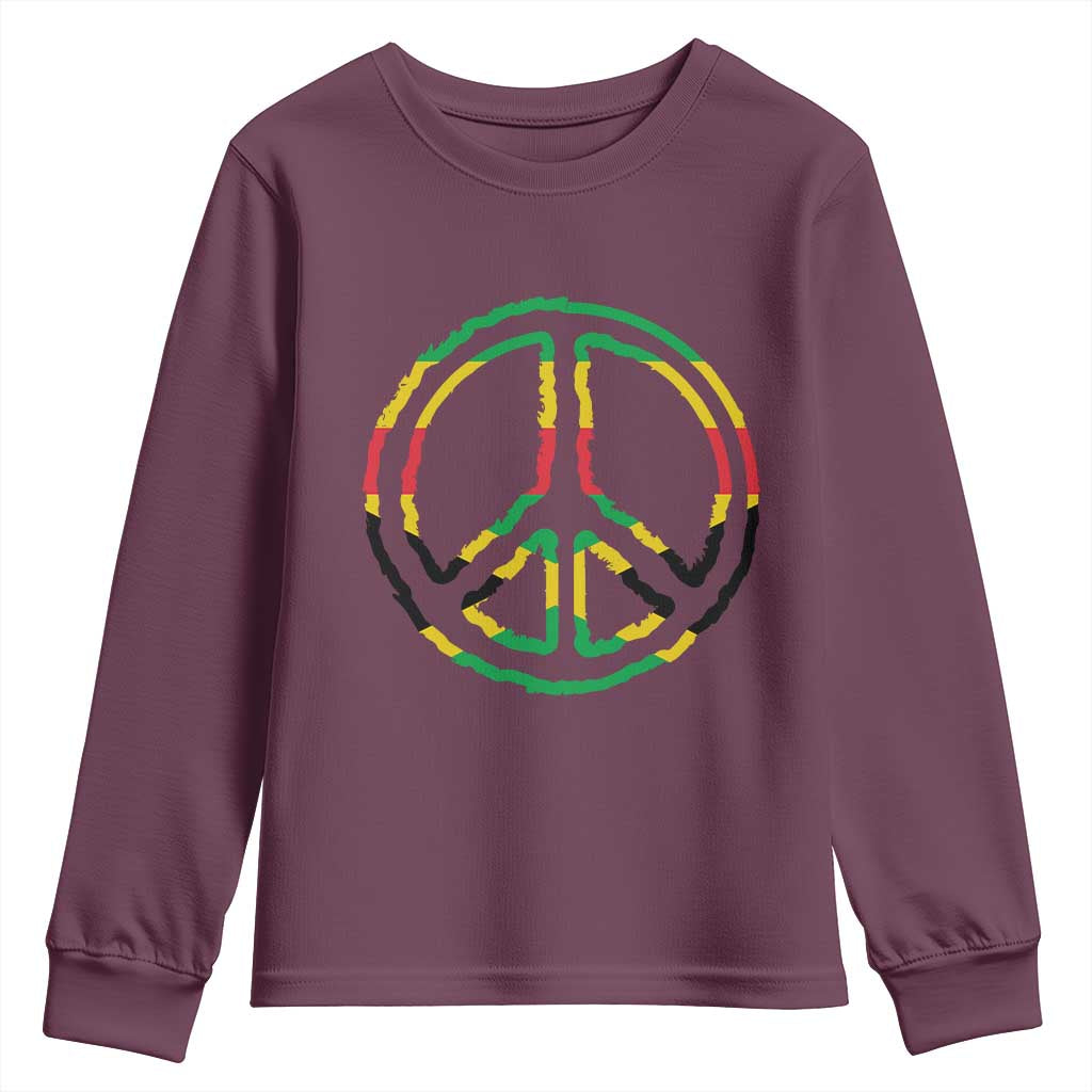 Rasta Jamaican Flag Peace Symbol Reggae Youth Sweatshirt - Wonder Print Shop