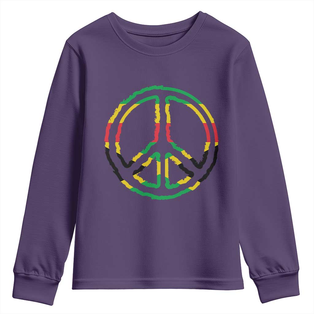 Rasta Jamaican Flag Peace Symbol Reggae Youth Sweatshirt - Wonder Print Shop