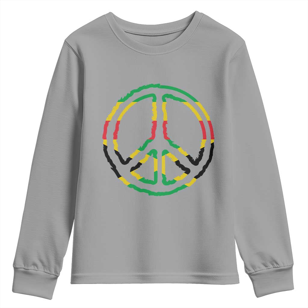 Rasta Jamaican Flag Peace Symbol Reggae Youth Sweatshirt - Wonder Print Shop