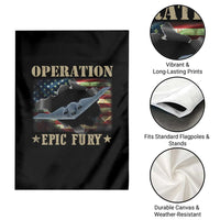 Operation Epic Fury Garden Flag Military Bomber Jet American Flag