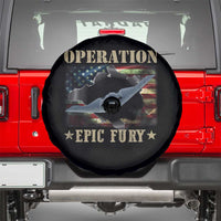 Operation Epic Fury Spare Tire Cover Military Bomber Jet American Flag
